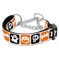 Mirage 13-05M LG Classic Halloween Nylon Ribbon Dog Collar Martingale Large