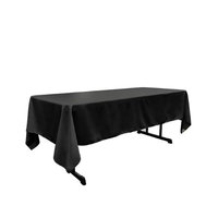 LA Linen TCpop60x108-BlackP24 Polyester Poplin Rectangular Tablecloth Black - 60 x 108 in.