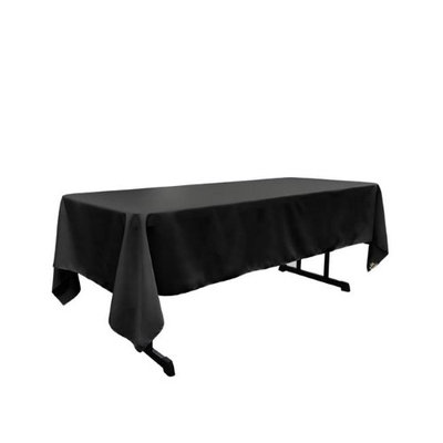 LA Linen TCpop60x108-BlackP24 Polyester Poplin Rectangular Tablecloth Black - 60 x 108 in.