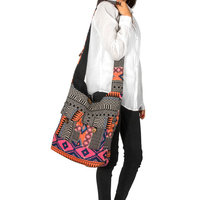 Crossbody Handwoven Thick Cotton Shoulder Bag Shopping Market Purse Pink Casual Boho Roomy Spacious