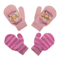 Paw Patrol Baby Toddler Girl Puppy Love & Striped Mittens, 2 Pack