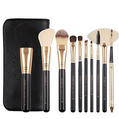 UPLOTER New 10 pcs Makeup Brush Set tools Make-up Toiletry Kit Wool Make Up Brush Set