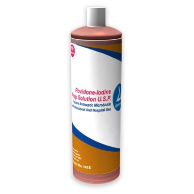 Dynarex Prep Solution 16 oz. Bottle, 10% Povidone Iodine, 4 Pack