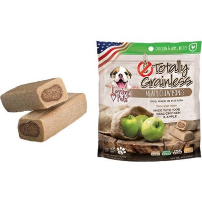 Loving Pets Totally Grainless Meaty Chewy Bones For Medium Dogs 6oz-Chicken & Apple