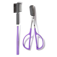 Perfect Eyebrow 3-in-1 Comb, Brush and Tweezer Tool + Ergonomic Scissor Set - Patented, Designed in California