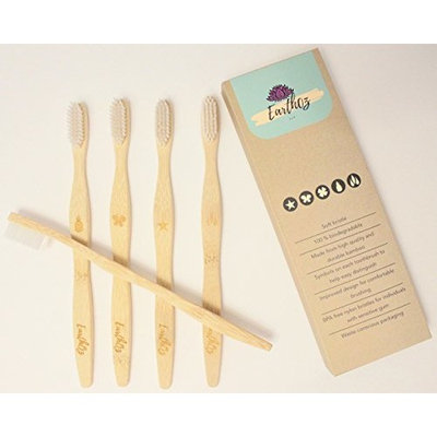 Bamboo Toothbrush: bamboo, five(5) pack, soft bristle, biodegradable bristles, adults, child, kids, family pack, BPA free, travel, soft, differentiable, Earthoz
