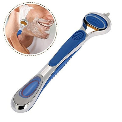 Classic Men Razor, Safey Turbo Razor Five-layer Blade Razor with non-slip Handle Male Shaving Safety Razor Face Cleansing Care Tool