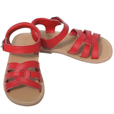 L'Amour Red Woven Strap Summer Sandals Toddler Girls 5-10