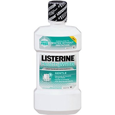 Listerine Healthy White Gentle Anticavity Mouthwash, Clean Mint 16 oz (Pack of 5)