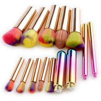 AprFairy 10pcs Makeup Brush Set Soft Rainbow Bristles Premium Assembled Plastic Handle Brushes Kit Professional Kabuki Make Up Foundation Cosmetic Beauty Tools - Rose G