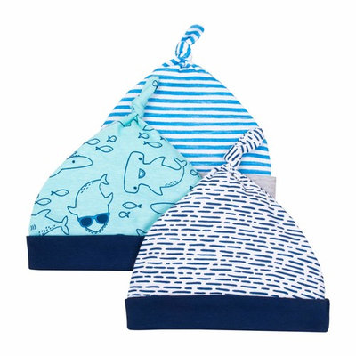 born Baby Boy Caps, 3-pack