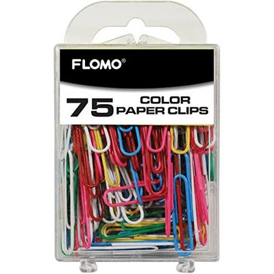 Flomo 75 Count Color 50 Mm Paper Clips(pack Of 48)
