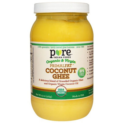 Pure Indian Foods, Coconut Ghee, Organic & Virgin PrimalFat, 15 oz (425 g)