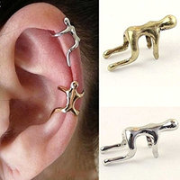 HuntGold 1X Unisex Earring Climbing Man Type No Piercing Cartilage Clip Ear Cuff(Bronze)
