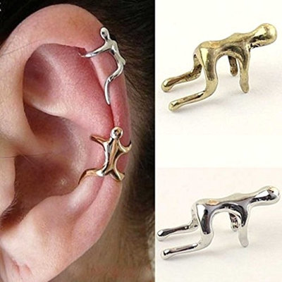 HuntGold 1X Unisex Earring Climbing Man Type No Piercing Cartilage Clip Ear Cuff(Bronze)
