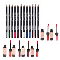 Dovewill 6pcs Matte Liquid Non-stick Wine Bottle Lipstick +12 Colors Waterproof Eyeliner Pencil Pen Set