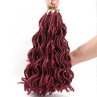 6 Pcs ABalance Hair 12 Inches Short Faux Locs Crochet Hair Synthetic Braiding Hair Extensions Braids Wavy Faux Locs Synthetic Hair Extensions (#Bug)