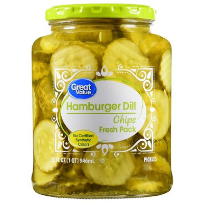 Wal-mart Stores, Inc. Great Value Hamburger Dill Chips, 32 fl oz