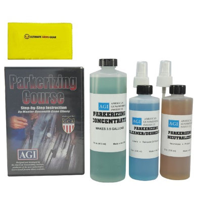 American Gunsmithing Institute Parkerizing Kit with Concentrate, Cleaner/Degreaser, Neutralizer & Step-by-Step DVD + Ultimate Arms Gear Gun Cleaning Cloth