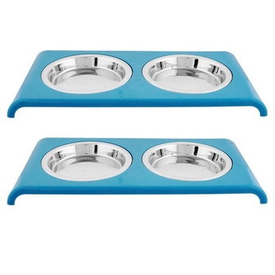 Iconic Pet Color Splash Cat Saucer Diner - Set of 2
