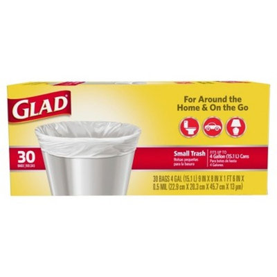 Glad Small Trash Bags - 4 Gallon - 30 ct