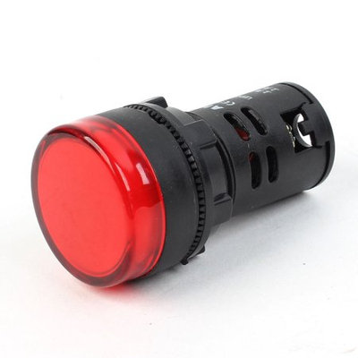 AC 220V Black Plastic Shell Red LED Accident Indicator Pilot Light