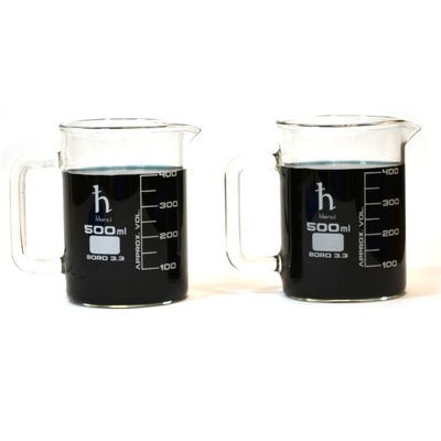 Eisco Beaker Mugs, Laboratory Borosilicate, 16.9oz (500mL) Capacity - Pk of 2 Mugs