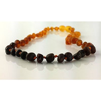 Certified Baltic Amber Teething Necklace - SCREW Clasp (3 Sizes) | R.B. Amber & Sons (10-11 inches - SCREW Clasp, Unpolished Butter Baroque)