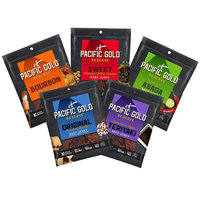 Pacific Gold Reserve Jerky Variety Pack (Sweet Korean BBQ, Japanese Style Teriyaki, Bourbon Glazed, Original Smoked Recipe, Carne Asada), 2.5...