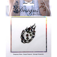 Multi Color Flame Jeweled Temporary Tattoo - Mark Richards