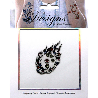 Multi Color Flame Jeweled Temporary Tattoo - Mark Richards