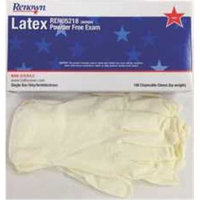 RENOWN DISPOSABLE POWDER-FREE LATEX EXAM GLOVES, NATURAL, LARGE, 5 MIL, 100 GLOVES PER BOX
