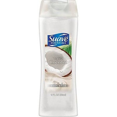 Suave Essentials Tropical Coconut, Creamy Body Wash 12 oz (10 Pack)