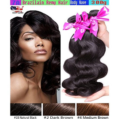 3 Pack Bundle 7A Indian Body Wave Real Virgin Wavy Remy Human Hair Weave Dark Brown #2 Color -14