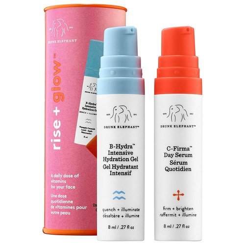 Drunk Elephant Rise + Glow Duo Morning Skin Care Set. CFirma Day