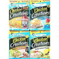 Buffalo Style, Chicken Salad, Ginger Soy, Zesty Lemon Pepper - 2 Each - Starkist Chicken Creations - Variety Bundle Pack of 8, 2.6 Oz Each