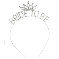 Crystal Avenue Wedding Bridal Bachelorette Rhinestone Tiara Headband (Bride To Be Silver)