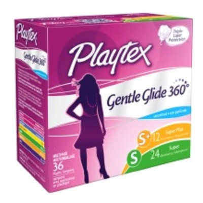 Playtex Gentle Glide 360 Degree Plastic Tampons Multi-Pack Unscented, 24 Super & 12 Super Plus