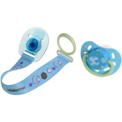 6M Glow in the Dark Pacifier with Clip in Aquamarine