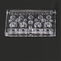 HuangHM Professional Tattoo Pen Ink Cup Holder for Tattoo Semi Permanent Makeup Cosmetic Artist 15Holes Glue Pigment Adhesive Cap Stand Oval Round Oblong Holder Shelf Microblade Tool