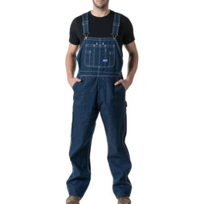 Men's 100% Cotton Rigid Denim Bib Overall