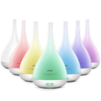 Essential Oil Diffuser Aroma Oil Ultrasonic Cool Mist Humidifier with Auto Shut-off and 7 Color LED Lights Changing(15 gradient colors),Aromatherapy Diffuser for Home Office Bedroom Yoga Spa