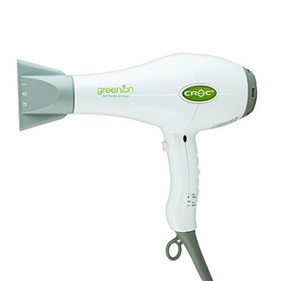 Croc Green Ion Blow Dryer Gift Set Hair Dryer + Magic Nozzle+Tion Silicone Hair Clips