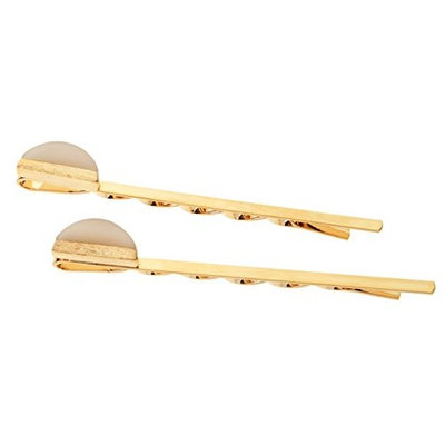 L. Erickson Arch Stone Bobby Pin Pair - Ivory/G