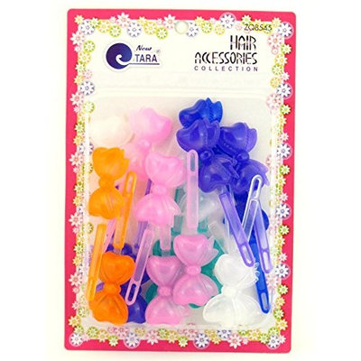 Tara Girls Self Hinge Bow Hair Barrettes - 18 Pcs.