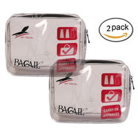 Bagail TSA Approved 3-1-1 Airline Carry On Clear Travel Toiletry Bag PVC Travel Bath Wash Bag Holder Pouch