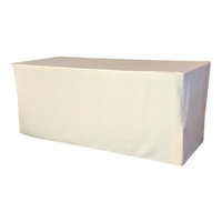 LA Linen TCpop-fit-96x30x30-IvoryP25 2.77 lbs Polyester Poplin Fitted Tablecloth Ivory