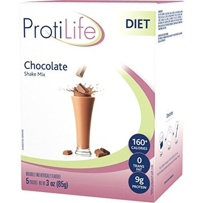 PROTILIFE Nutritional supplement CHOCOLATE flavor SHAKE mix 5 pouches - Nt. Wt. 3 Oz
