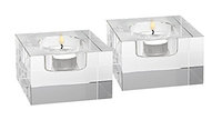 Badash Crystal YD262 T LITE BLOCK PAIR H2 in. x L3 in.