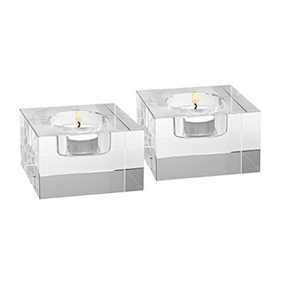 Badash Crystal YD262 T LITE BLOCK PAIR H2 in. x L3 in.